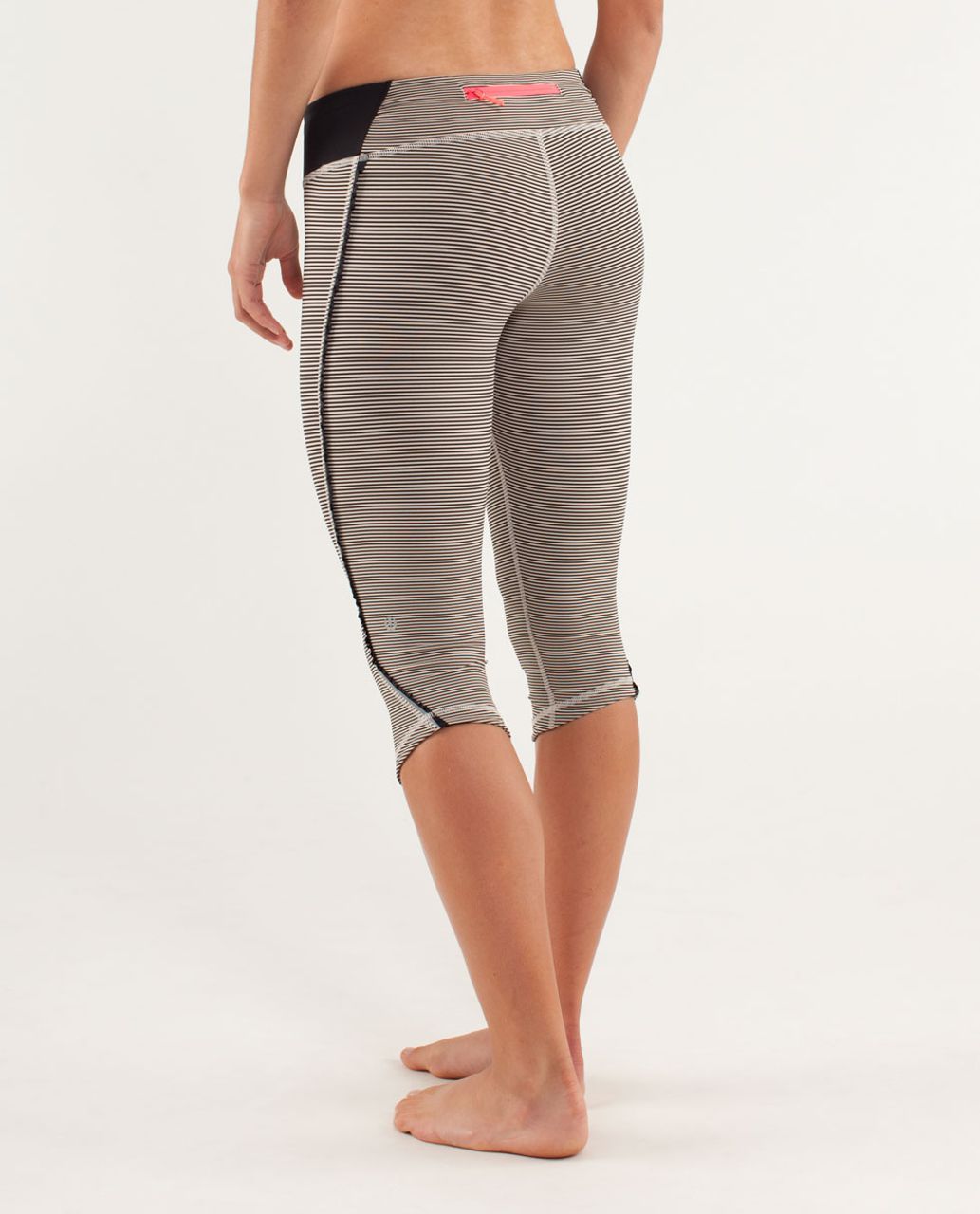 Lululemon Run:  Fast And Free Crop - Tonka Stripe Cashew / Black / Flare Light