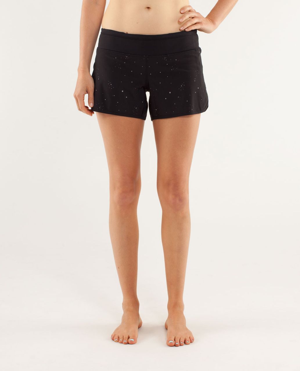 Lululemon Turbo Run Short - Twinkle Silver Reflective / Black