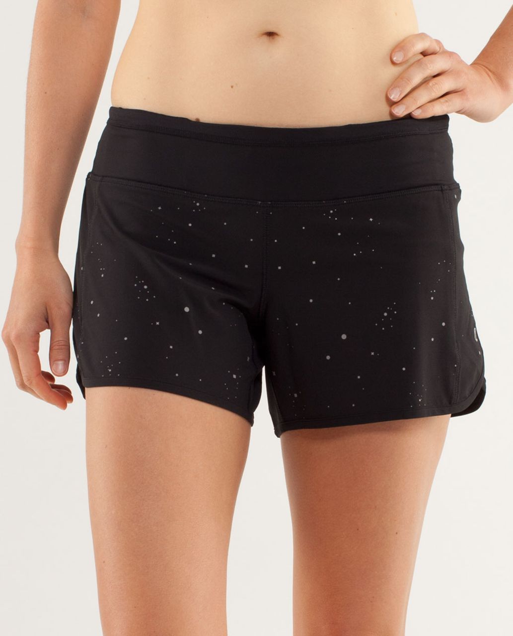 Lululemon Turbo Run Short - Twinkle Silver Reflective / Black