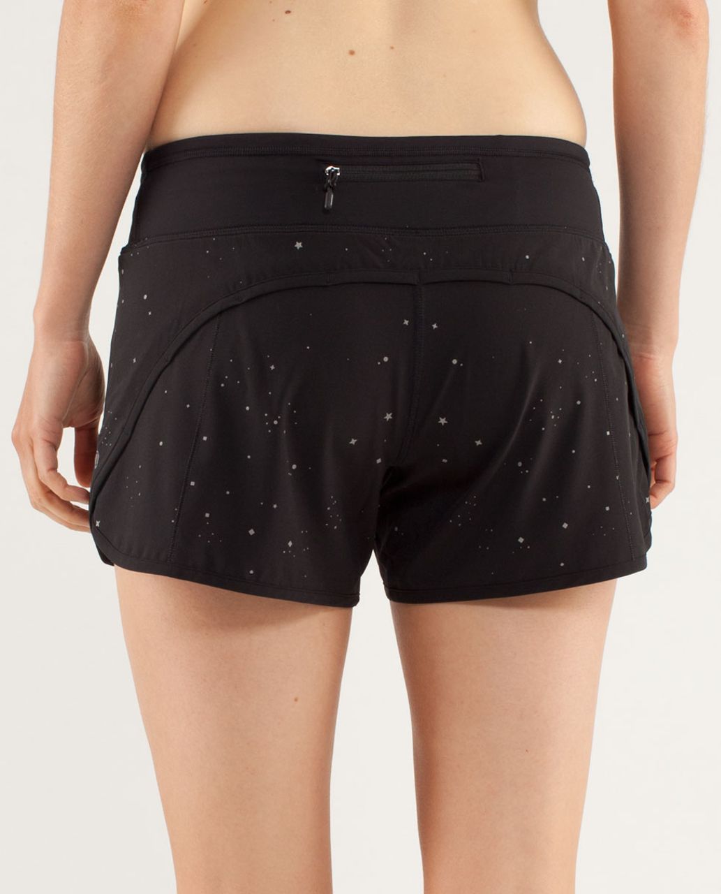 Lululemon Turbo Run Short - Twinkle Silver Reflective / Black