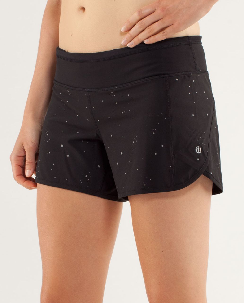 Lululemon Turbo Run Short - Twinkle Silver Reflective / Black