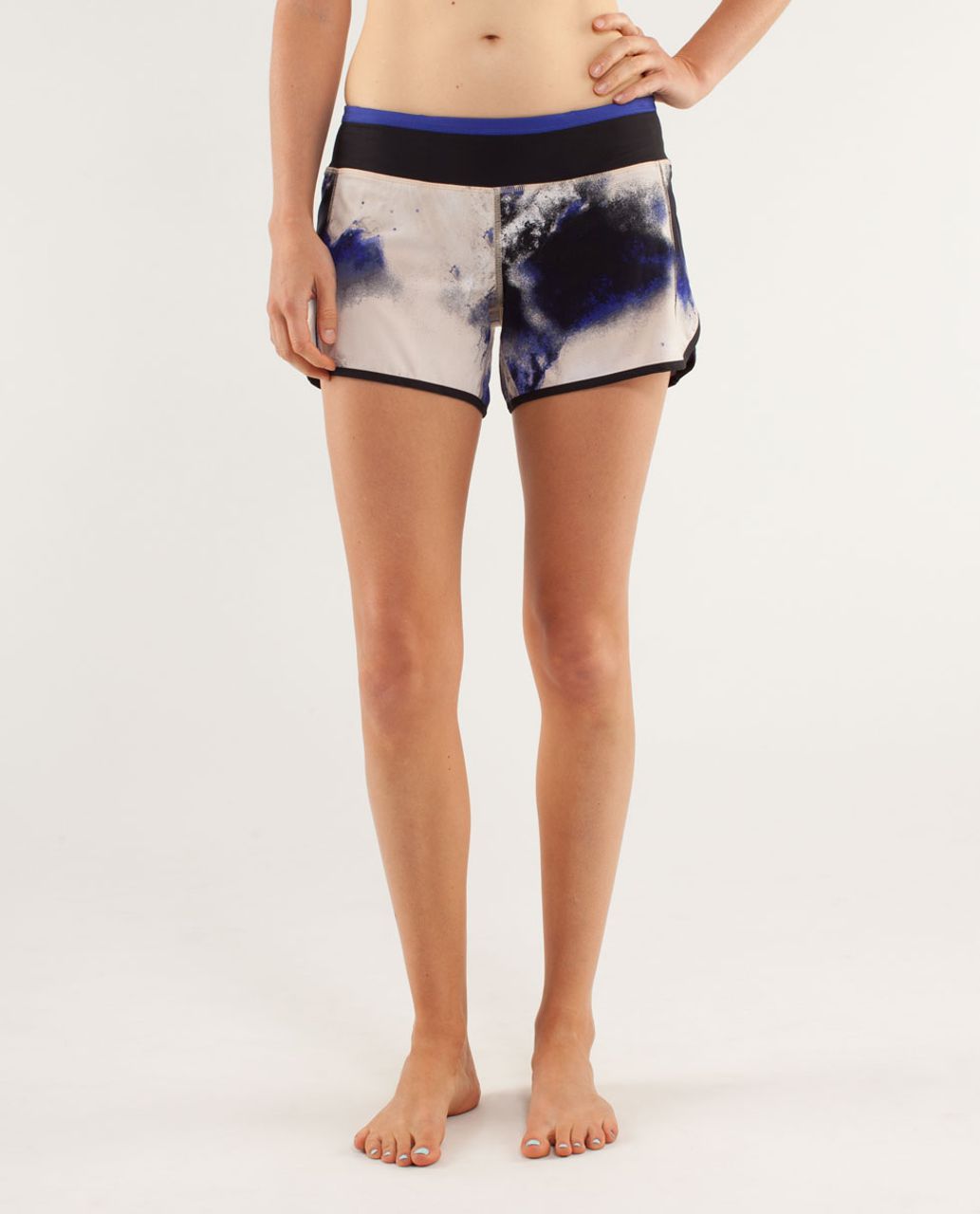 Lululemon Turbo Run Short - Milky Way Multi Print / Pigment Blue / Black