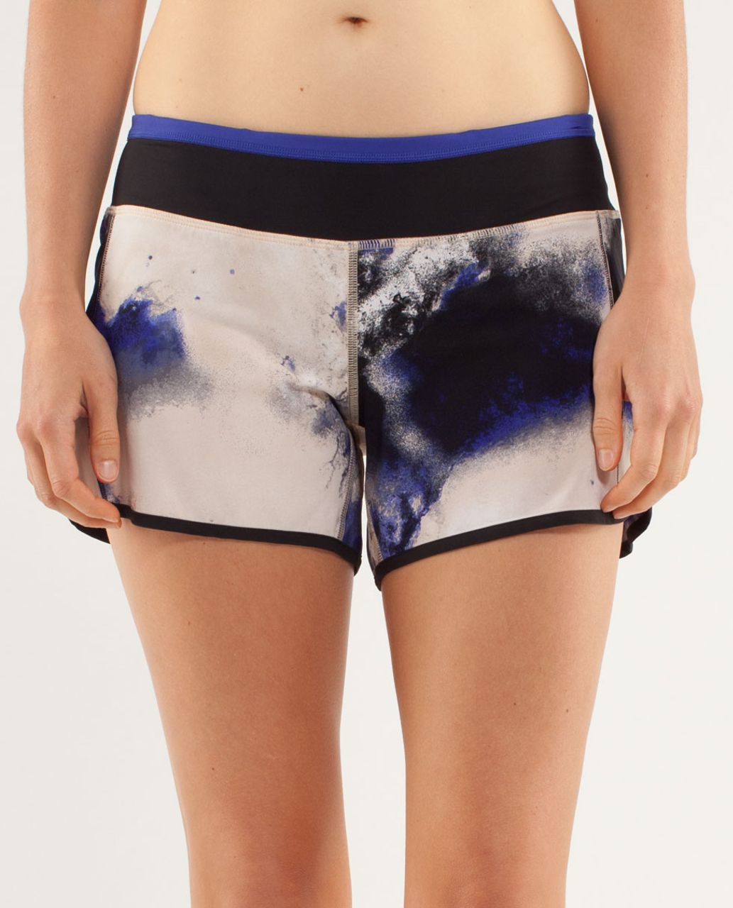 Lululemon Turbo Run Short - Milky Way Multi Print / Pigment Blue / Black