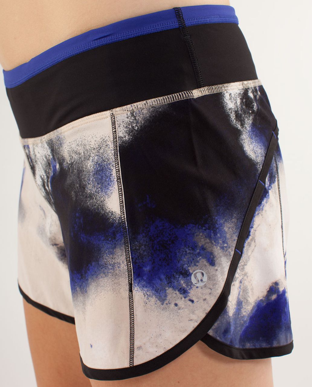 Lululemon Turbo Run Short - Milky Way Multi Print / Pigment Blue / Black