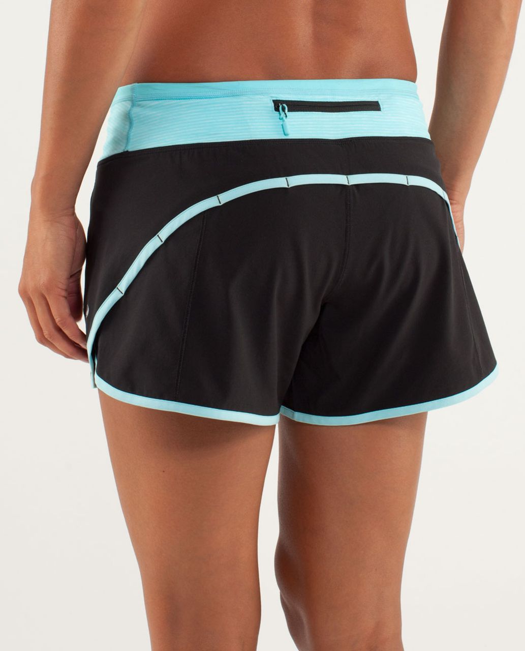 Lululemon Turbo Run Short - Black / Angel Blue / Tonka Stripe Angle Blue