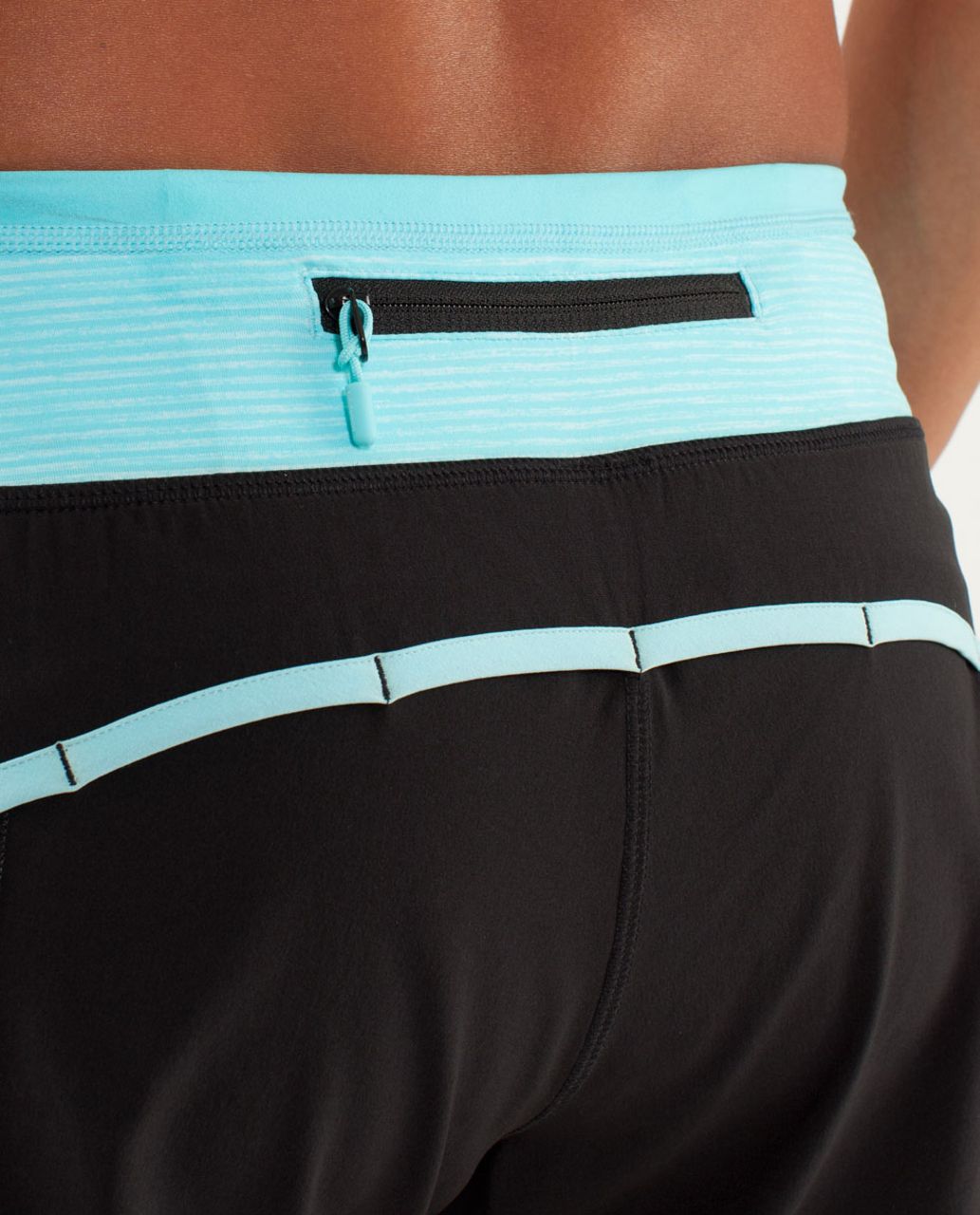 Lululemon Turbo Run Short - Black / Angel Blue / Tonka Stripe Angle Blue