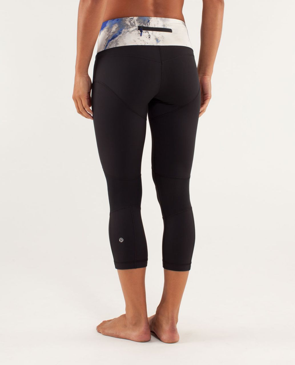 Lululemon Run: Bright At Night Crop - Black / Milky Way Multi Print /  Pigment Blue - lulu fanatics