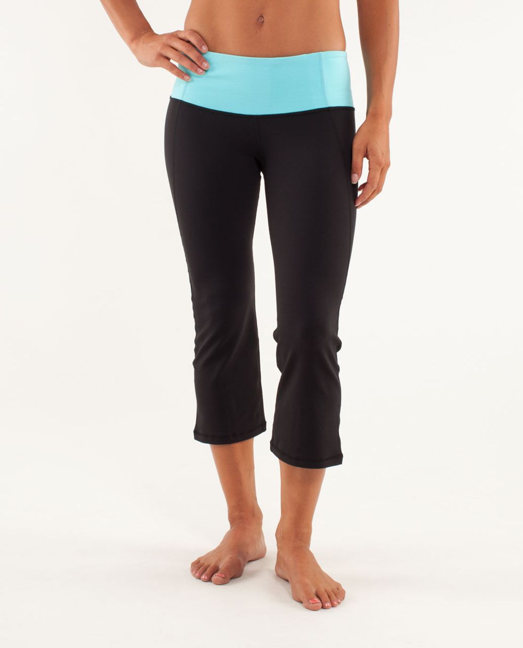 Lululemon Gather & Crow Crop - Black / Tonka Stripe Angel Blue / Heathered Angel Blue / Heathered Angel Blue