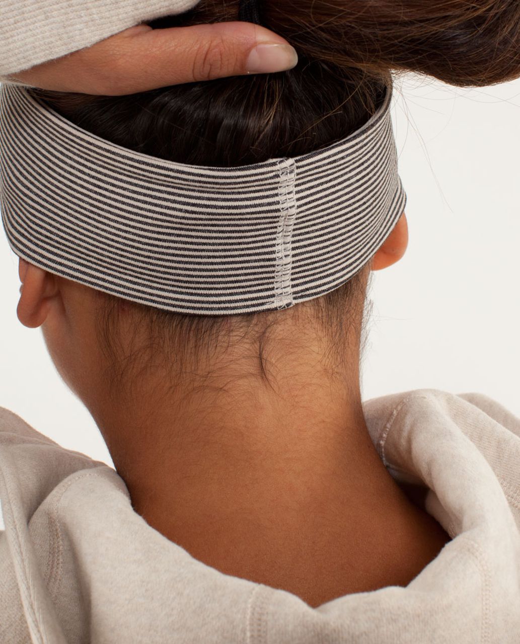 Lululemon Lucky Luon Headband - Tonka Stripe Cashew / Heathered Black