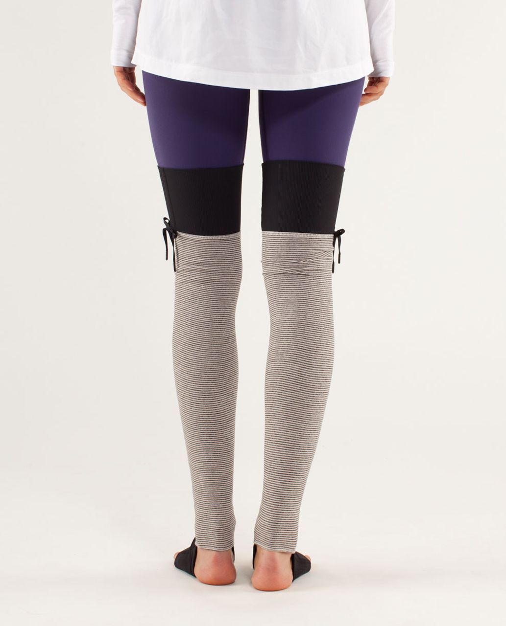 Lululemon Eternal Legwarmer - Tonka Stripe Cashew / Heathered Black / Black