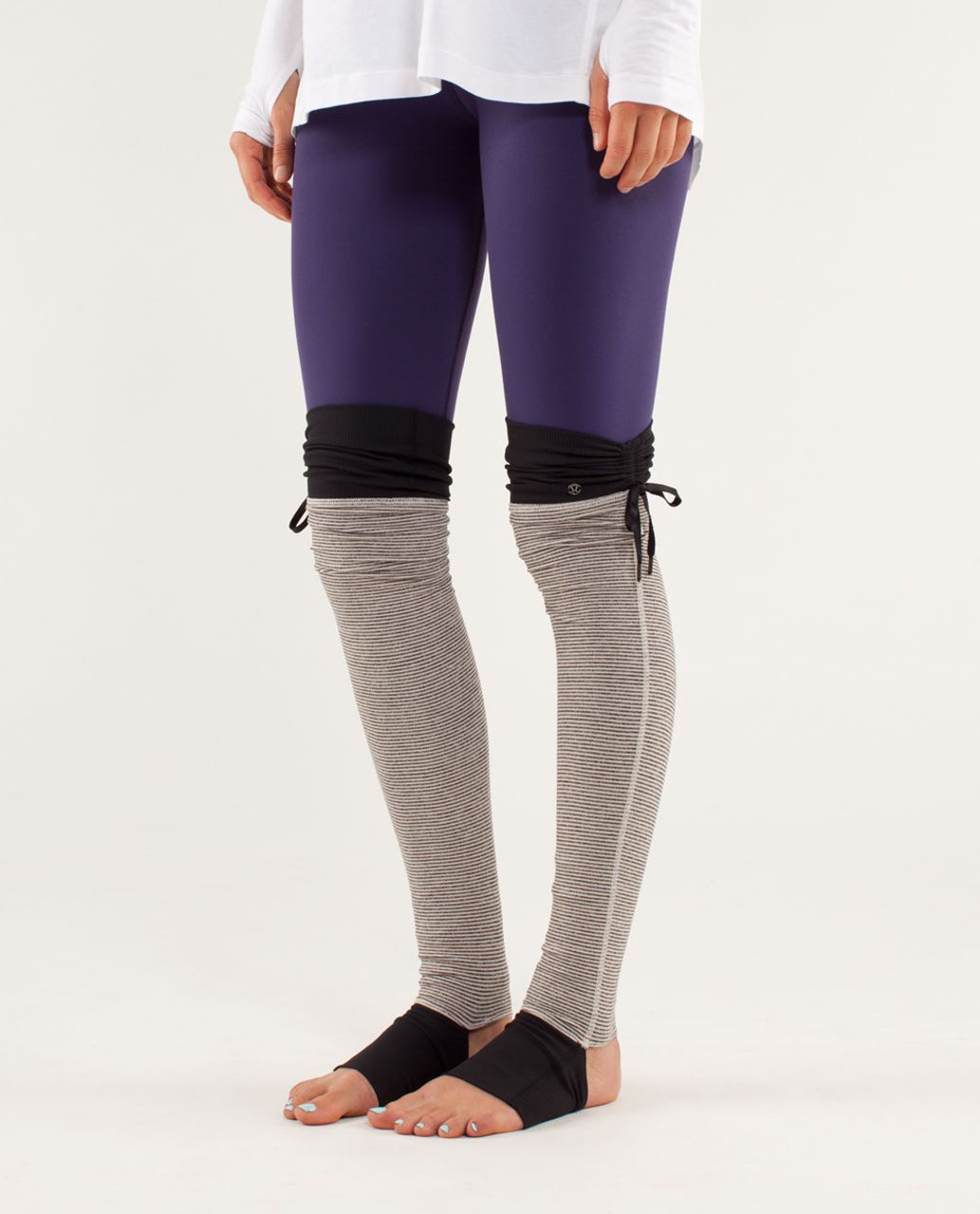 Lululemon Eternal Legwarmer - Tonka Stripe Cashew / Heathered Black / Black