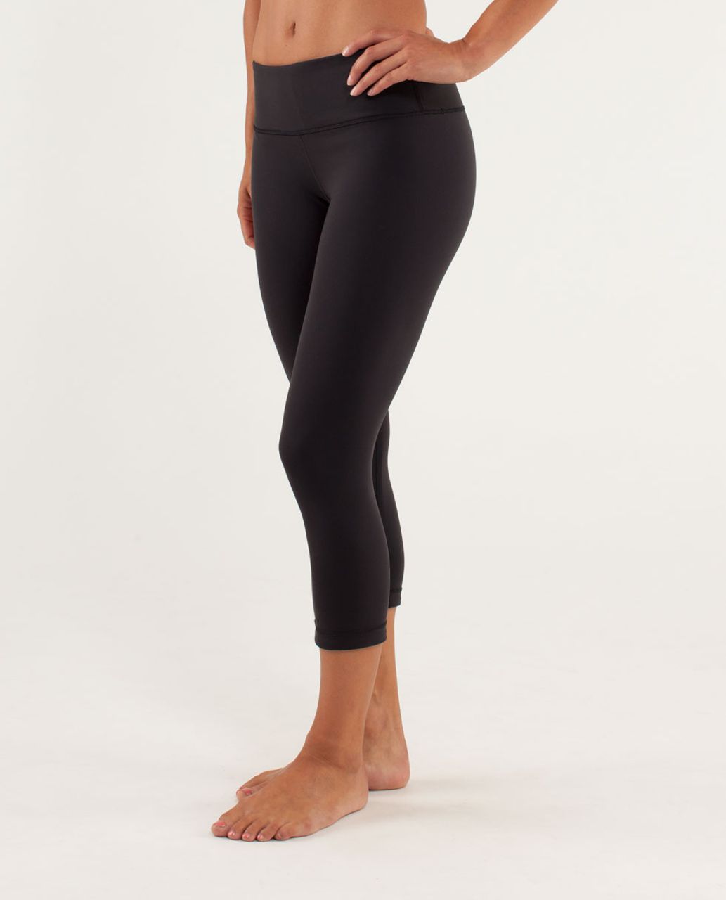 Lululemon Wunder Under Crop *Bonded - Black / Coal - lulu fanatics