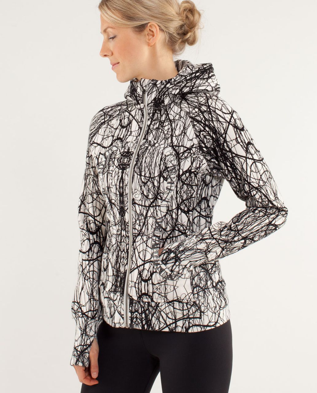 Lululemon Scuba Hoodie - Nesting Black Bird Print / Ghost