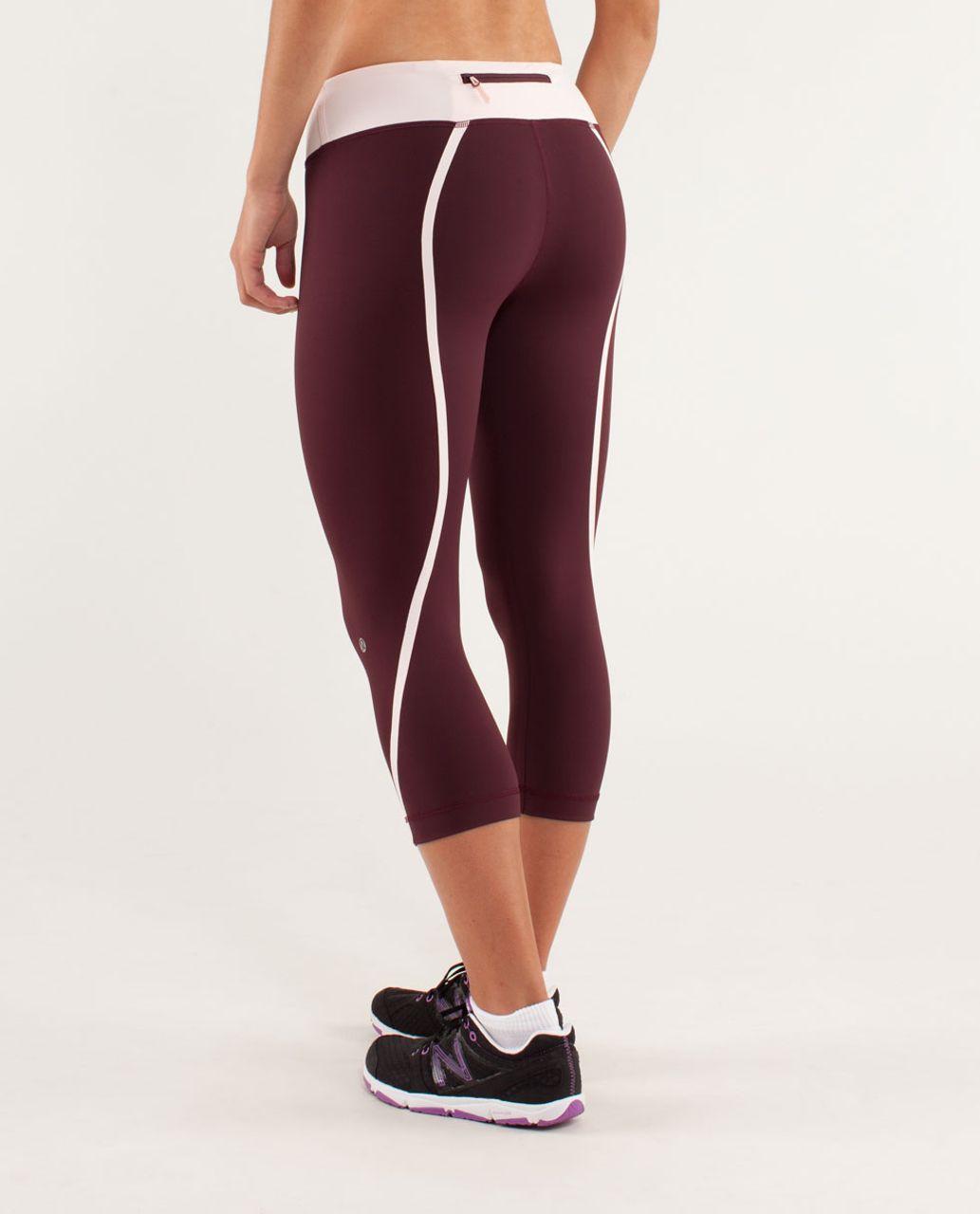 Lululemon Run:  Track Time Crop - Bordeaux Drama / Pretty Pink