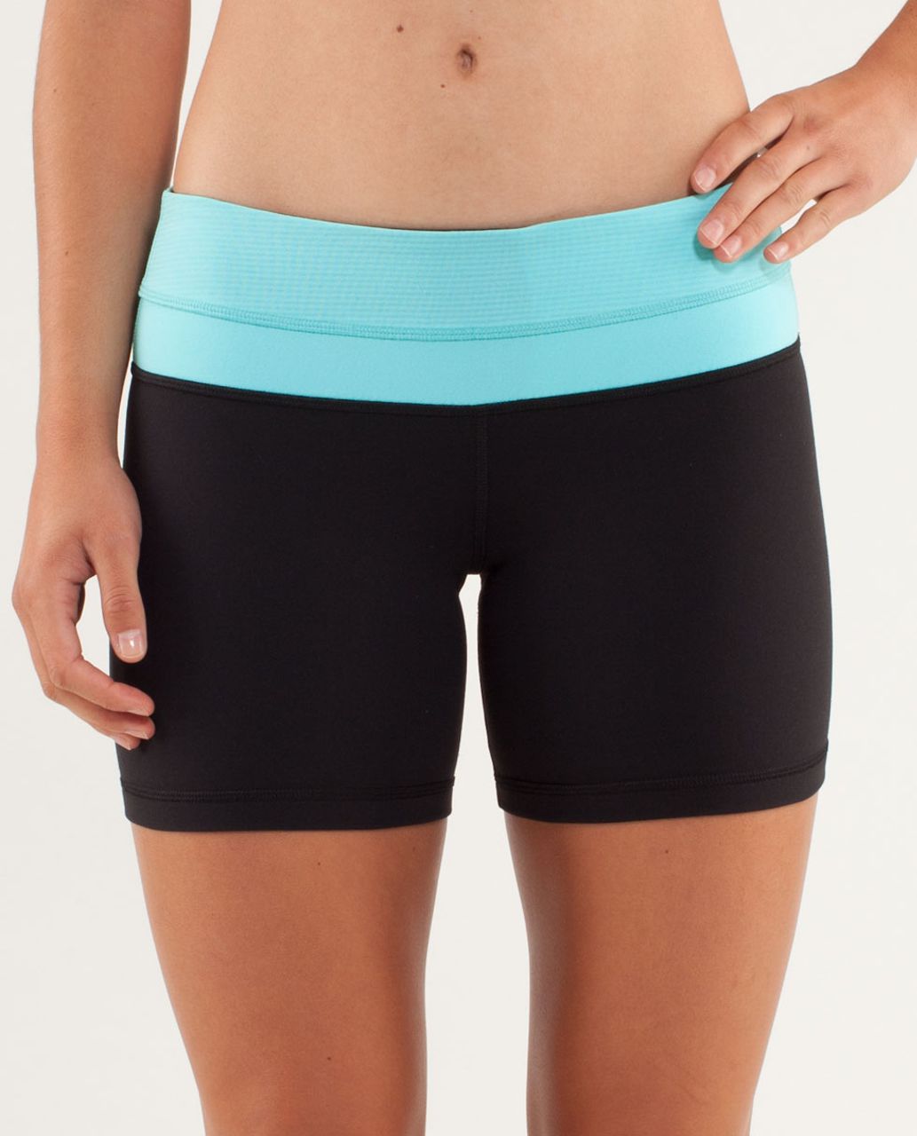 Lululemon Reverse Groove Short (Regular) - Black / Tonka Stripe Angel Blue / Heathered Angel Blue / Angel Blue