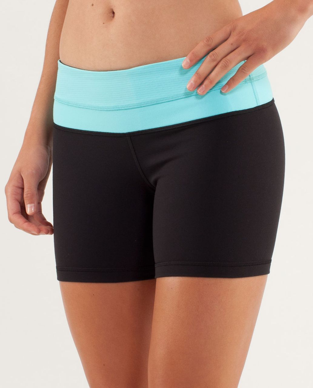 Lululemon Reverse Groove Short (Regular) - Black / Tonka Stripe Angel Blue / Heathered Angel Blue / Angel Blue