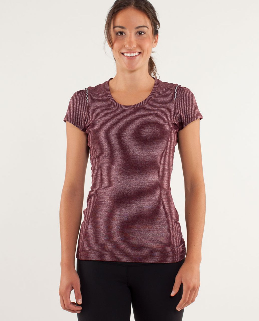 Lululemon Star Runner Short Sleeve - Tonka Stripe Bordeaux Drama / Heathered Bordeaux Drama / Bordeaux Drama