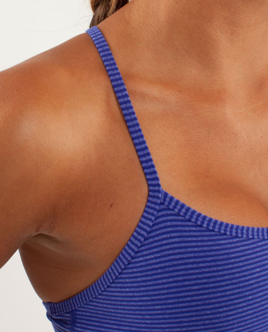 Lululemon Power Y Tank *Luon Light - Tonka Stripe Pigment Blue / Heathered Pigment Blue