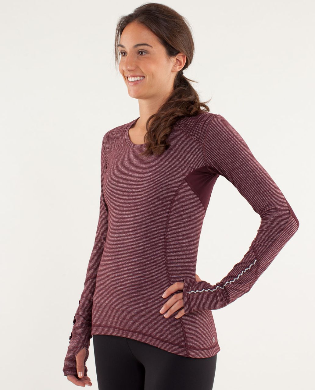 Lululemon Star Runner Long Sleeve - Tonka Stripe Bordeaux Drama / Heathered Bordeaux Drama / Bordeaux Drama