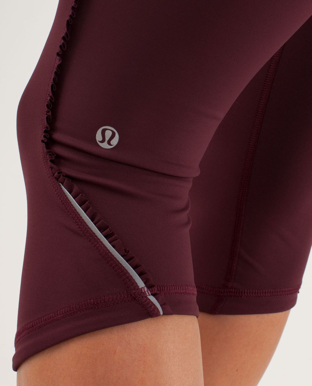 Lululemon Run:  Fast And Free Crop - Bordeaux Drama / Tonka Stripe Bordeaux Drama / Pretty Pink