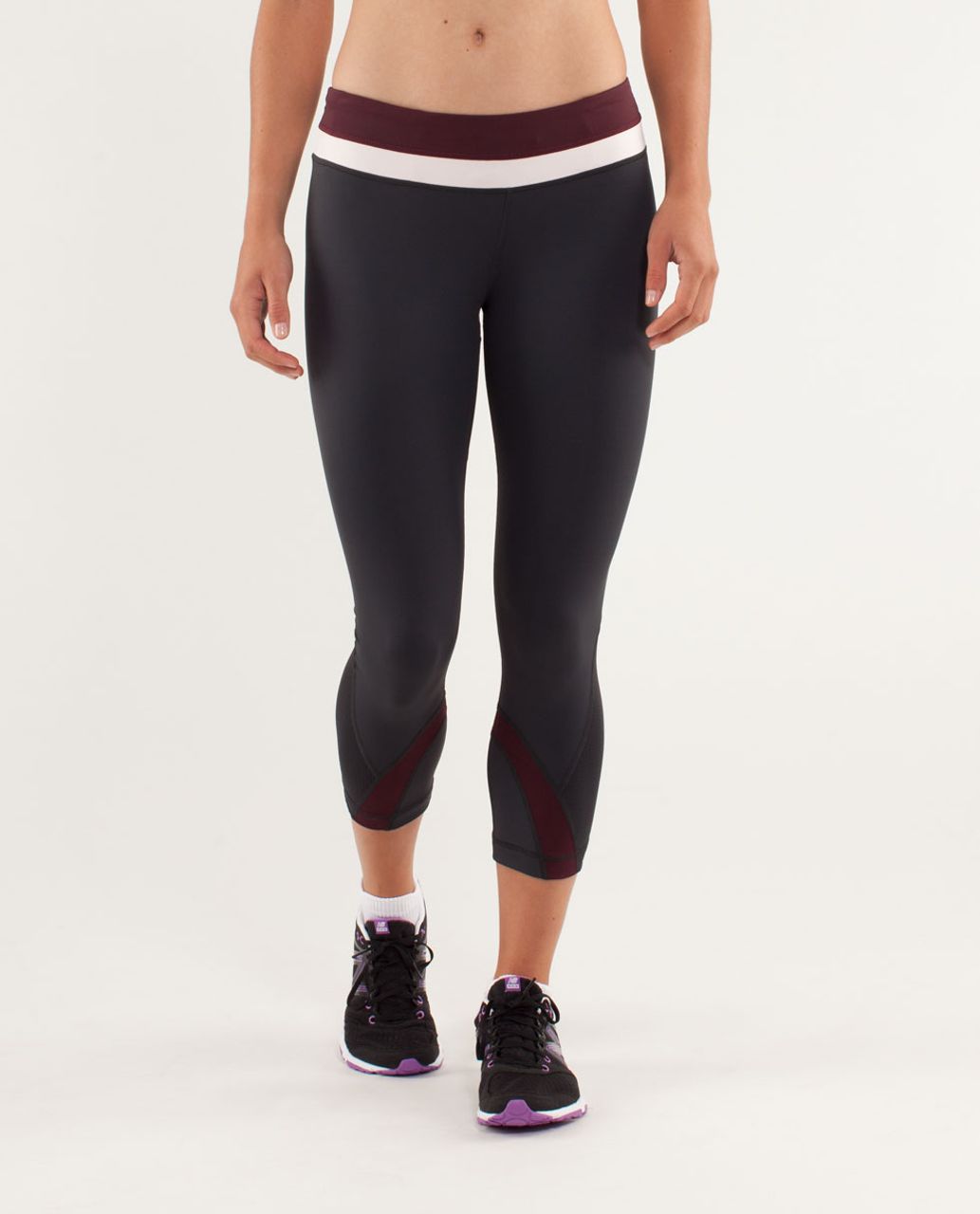 Lululemon Run:  Inspire Crop II - Deep Coal / Bordeaux Drama / Pretty Pink