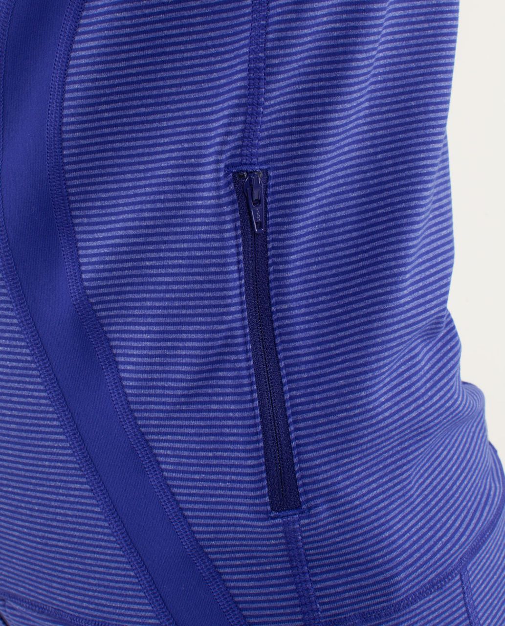 Lululemon Stride Full Zip Jacket Tonka Stripe Pigment Blue Size 6