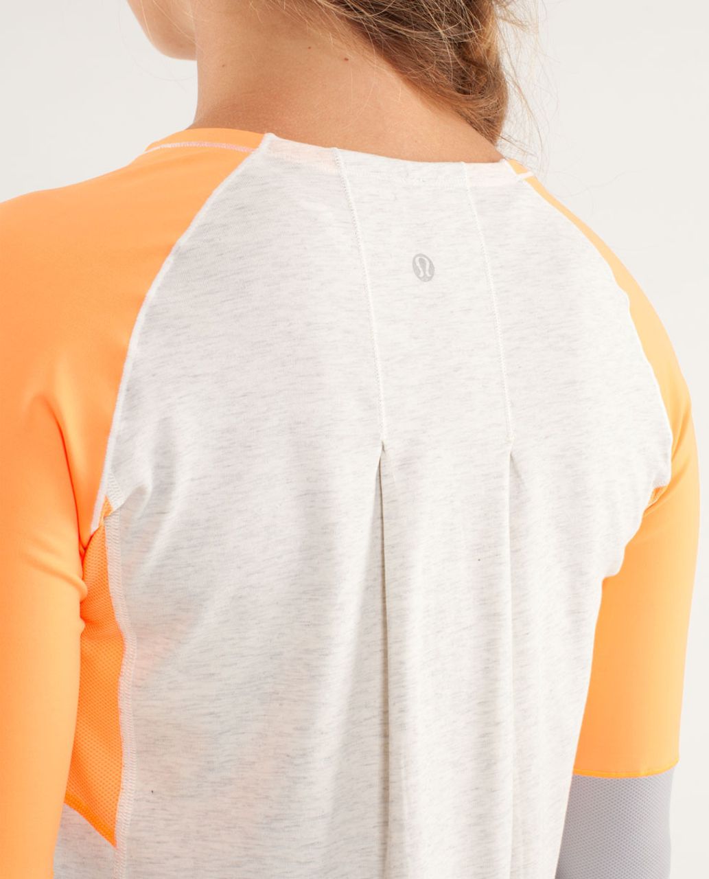 Lululemon Spincity Long Sleeve - Heathered Polar Cream / Creamsicle Pop / Silver Slate