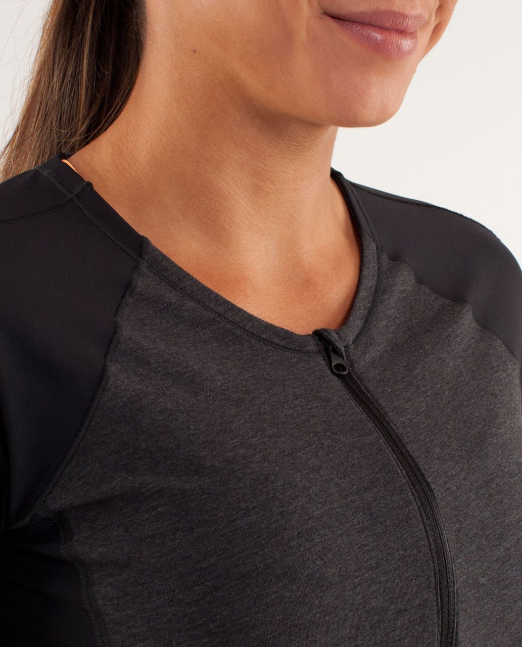 Lululemon Spincity Long Sleeve - Heathered Black /  Black