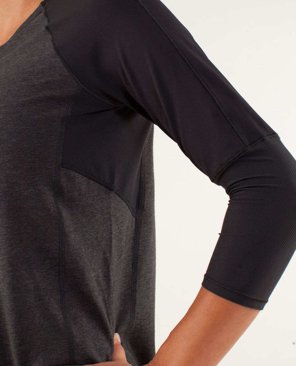 Lululemon Spincity Long Sleeve - Heathered Black /  Black