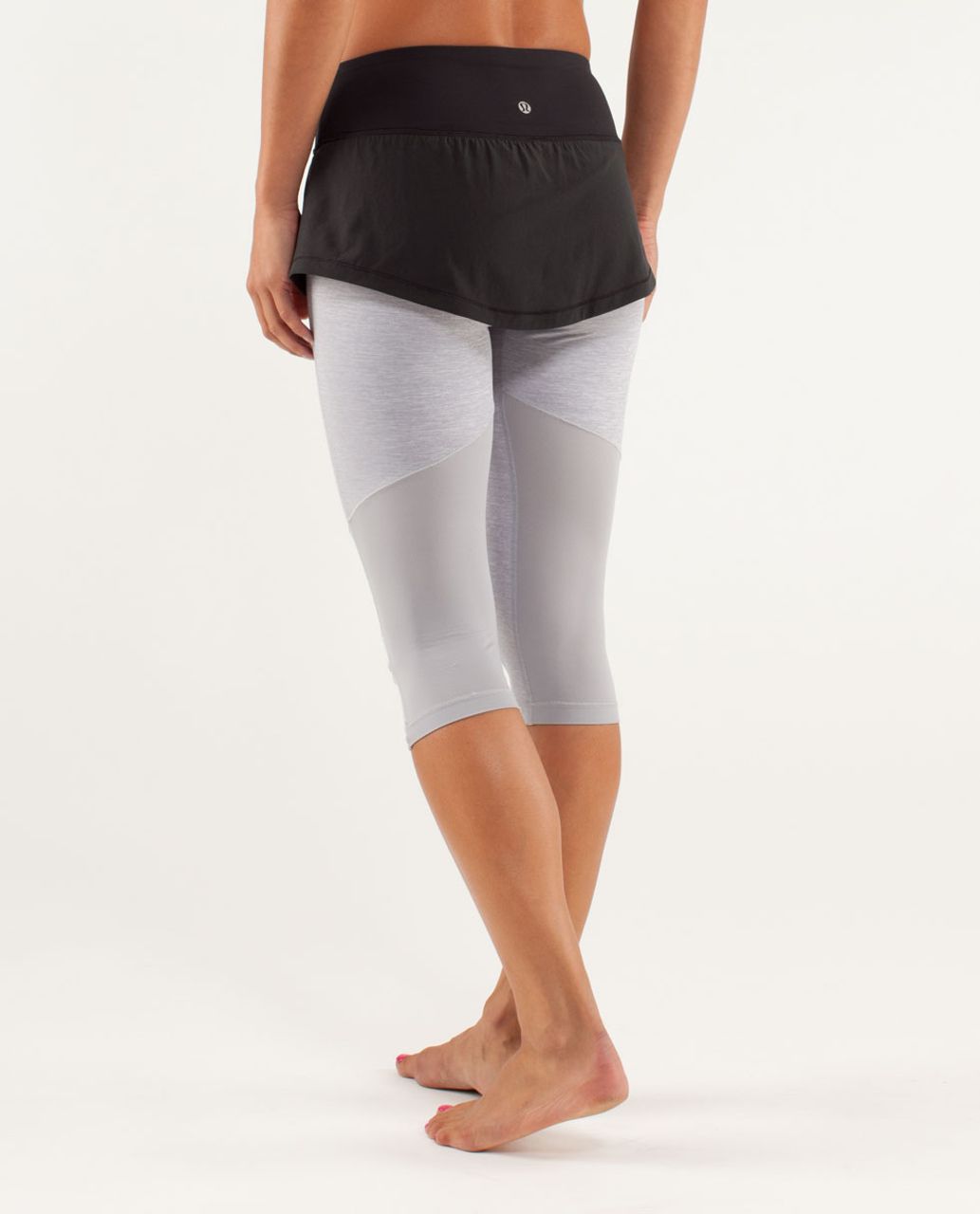 Lululemon Spin It To Win It Crop - Heathered Silver Slate / Black