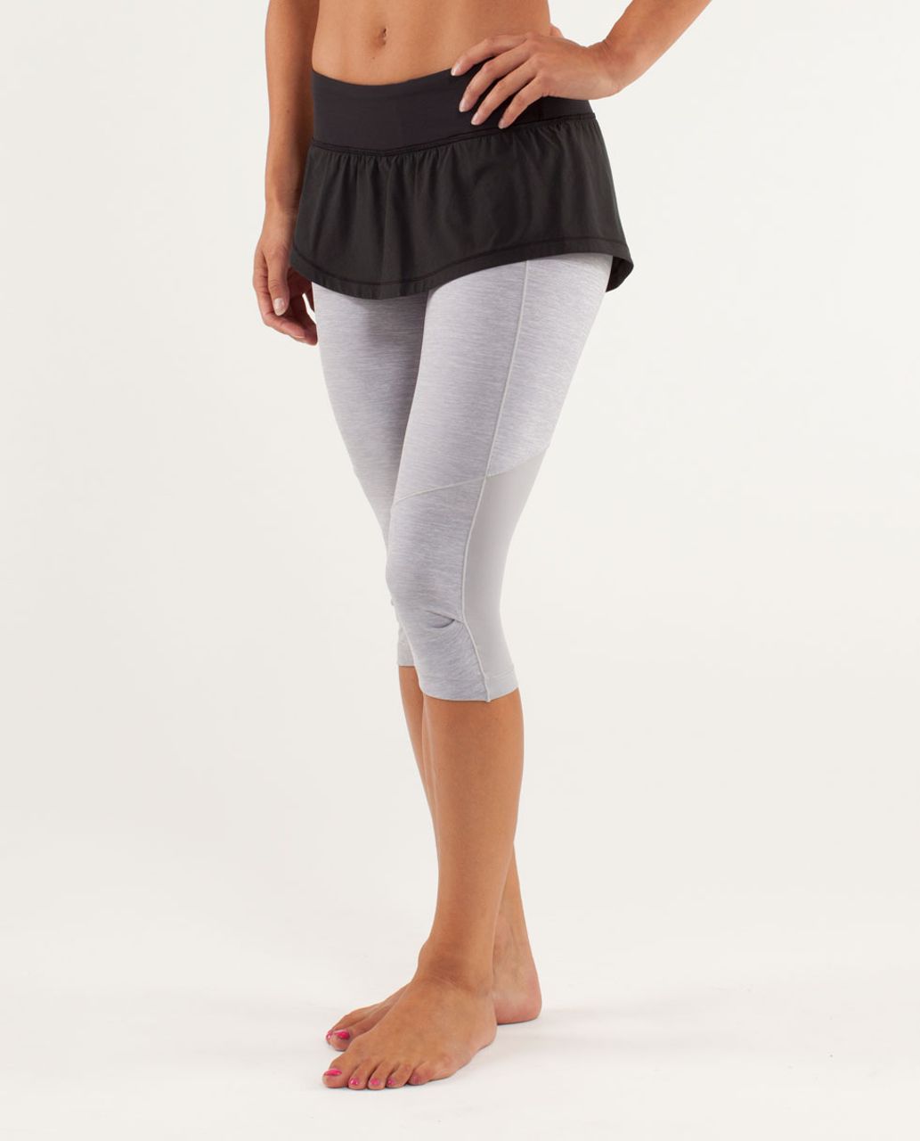 Lululemon Spin It To Win It Crop - Heathered Silver Slate / Black