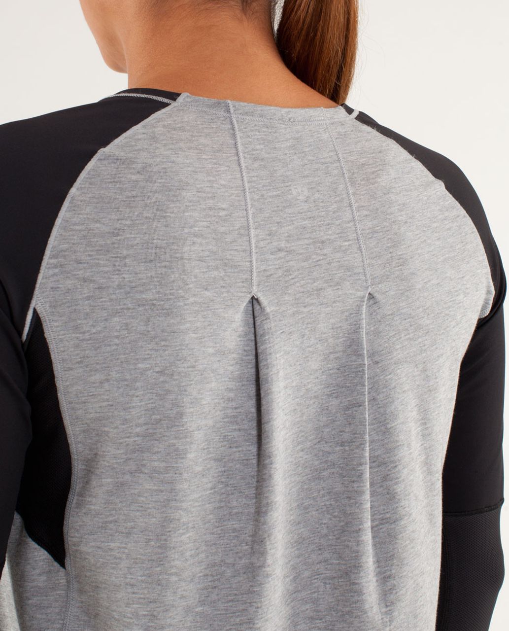 Lululemon Spincity Long Sleeve - Heathered Silver Slate / Black