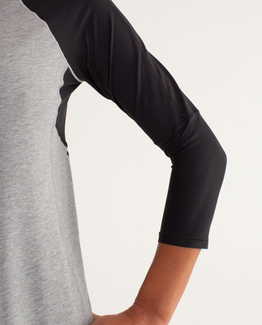 Lululemon Spincity Long Sleeve - Heathered Silver Slate / Black