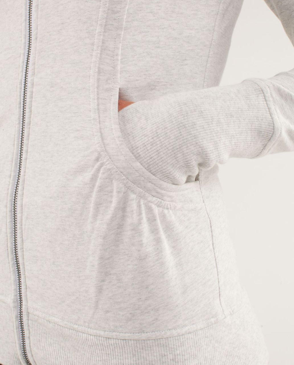 Lululemon Back To Class Jacket - Heathered White / Glen Check Polar Cream Silver Slate