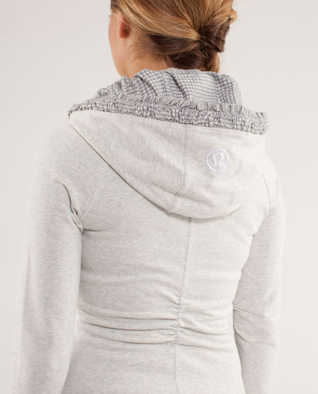 Lululemon Back To Class Jacket - Heathered White / Glen Check Polar Cream Silver Slate