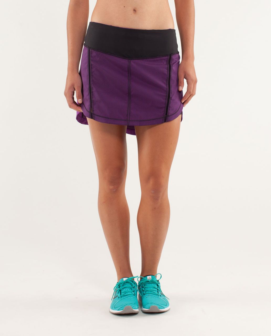 Lululemon Full Stride Skirt (Tall) - Eighth Gingham Tender Violet Black  / Black / Tender Violet