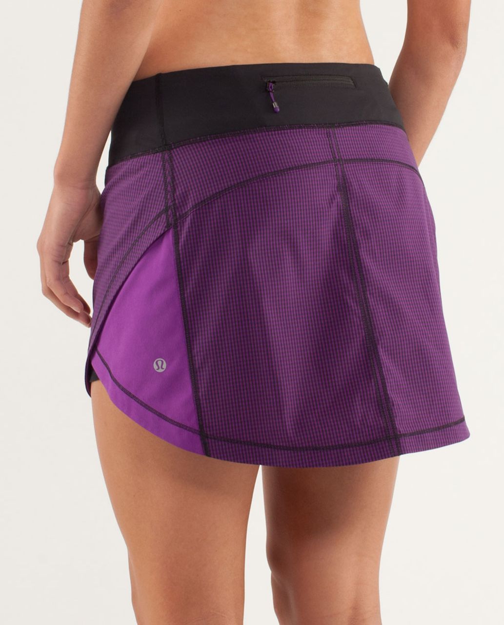 Lululemon Full Stride Skirt (Tall) - Eighth Gingham Tender Violet Black  / Black / Tender Violet