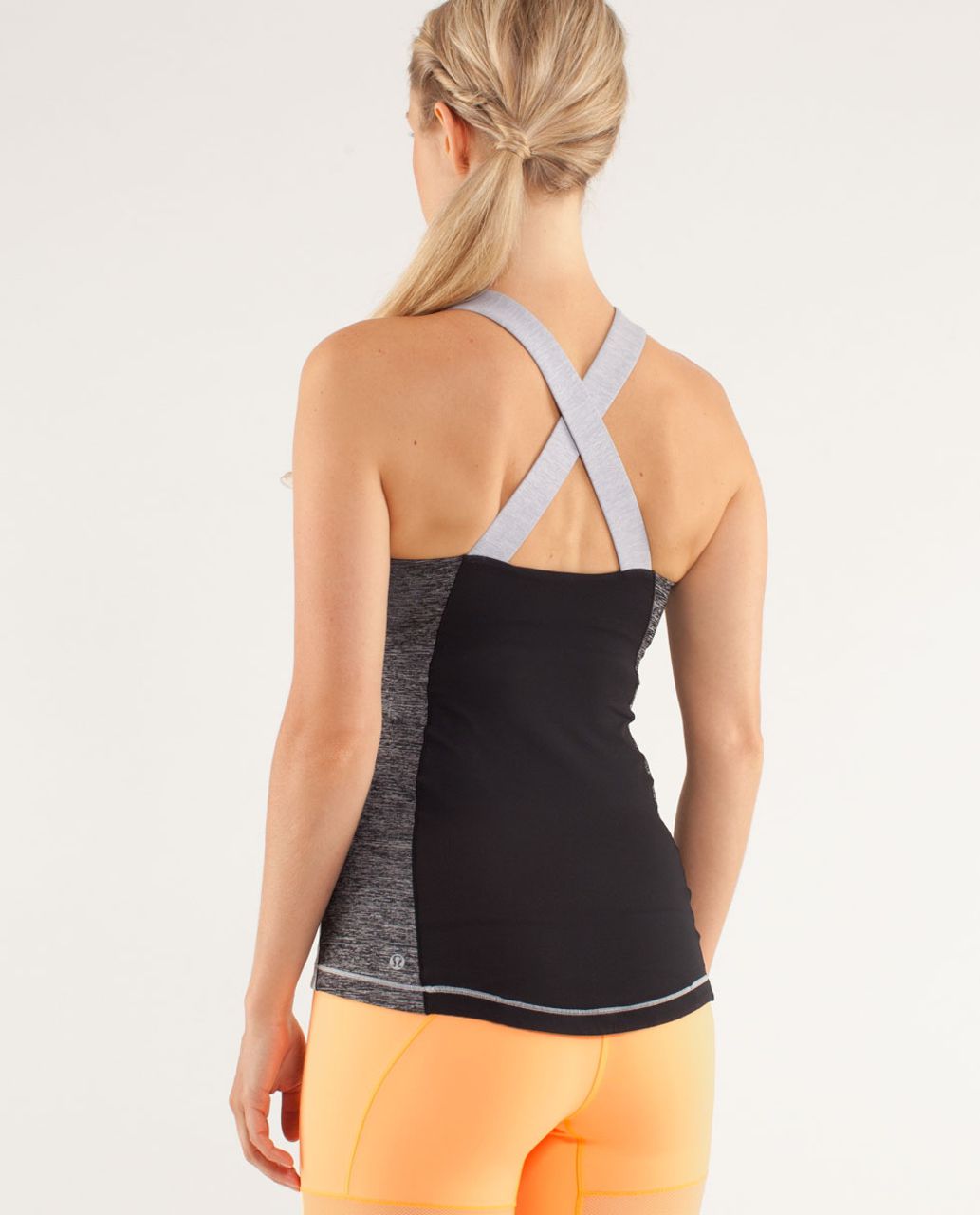 Lululemon Spin It To Win It Tank - Heathered Silver Slate / Black