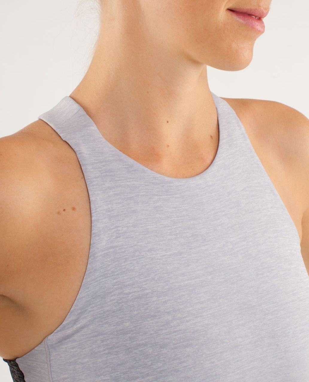 Lululemon Spin It To Win It Tank - Heathered Silver Slate / Black