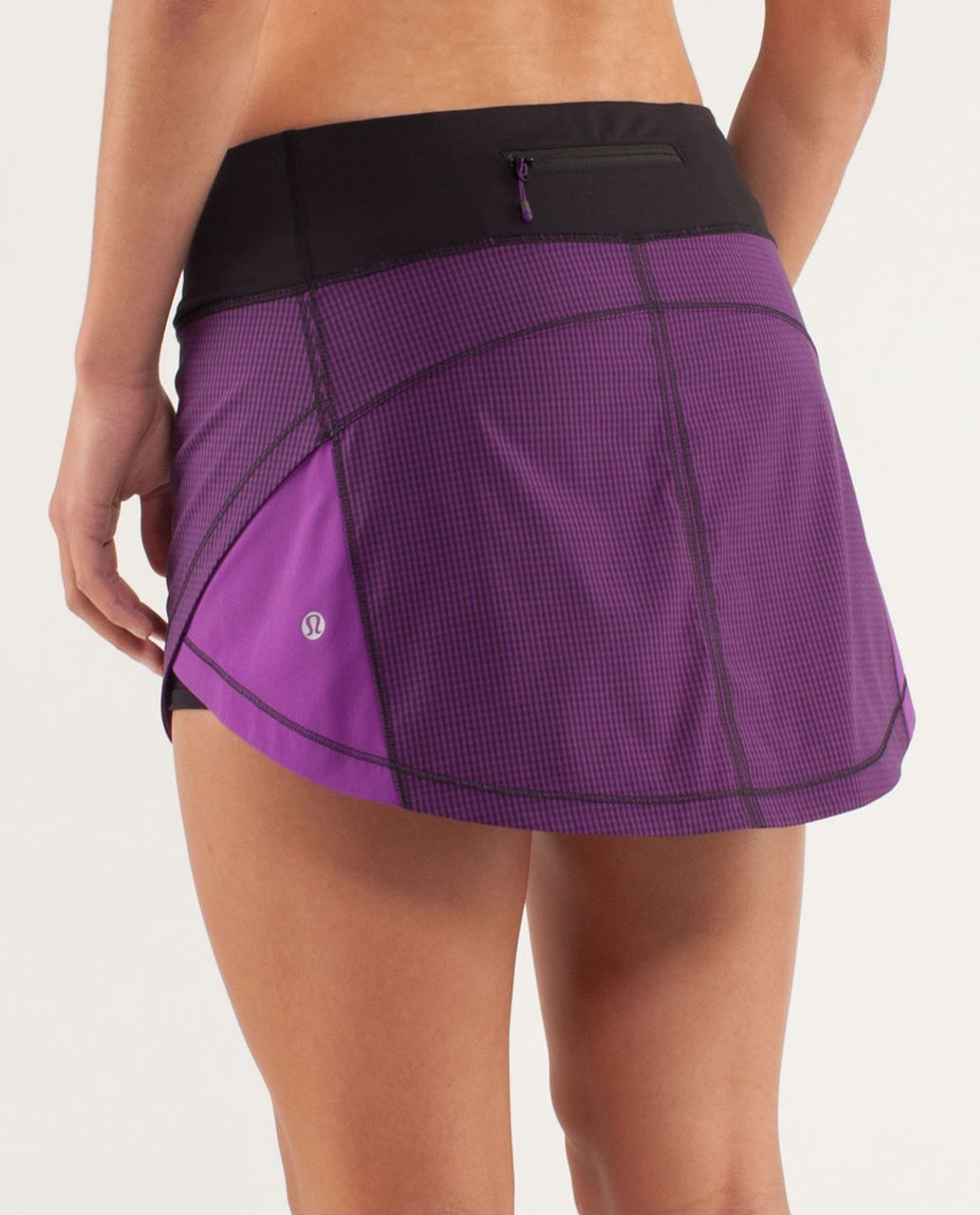 Lululemon Full Stride Skirt (Regular) - Eighth Gingham Tender Violet Black  / Black / Tender Violet