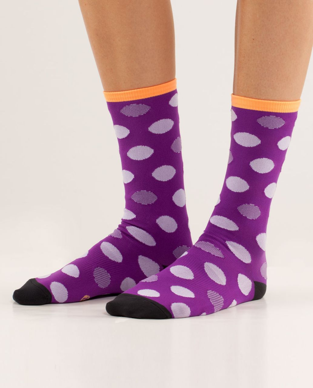 Lululemon Women's Run For A Latte Sock - Striped Dot Tender Violet