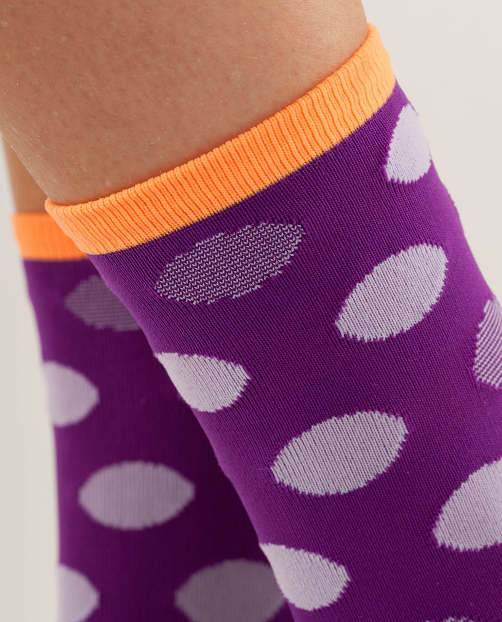 Lululemon Women's Run For A Latte Sock - Striped Dot Tender Violet