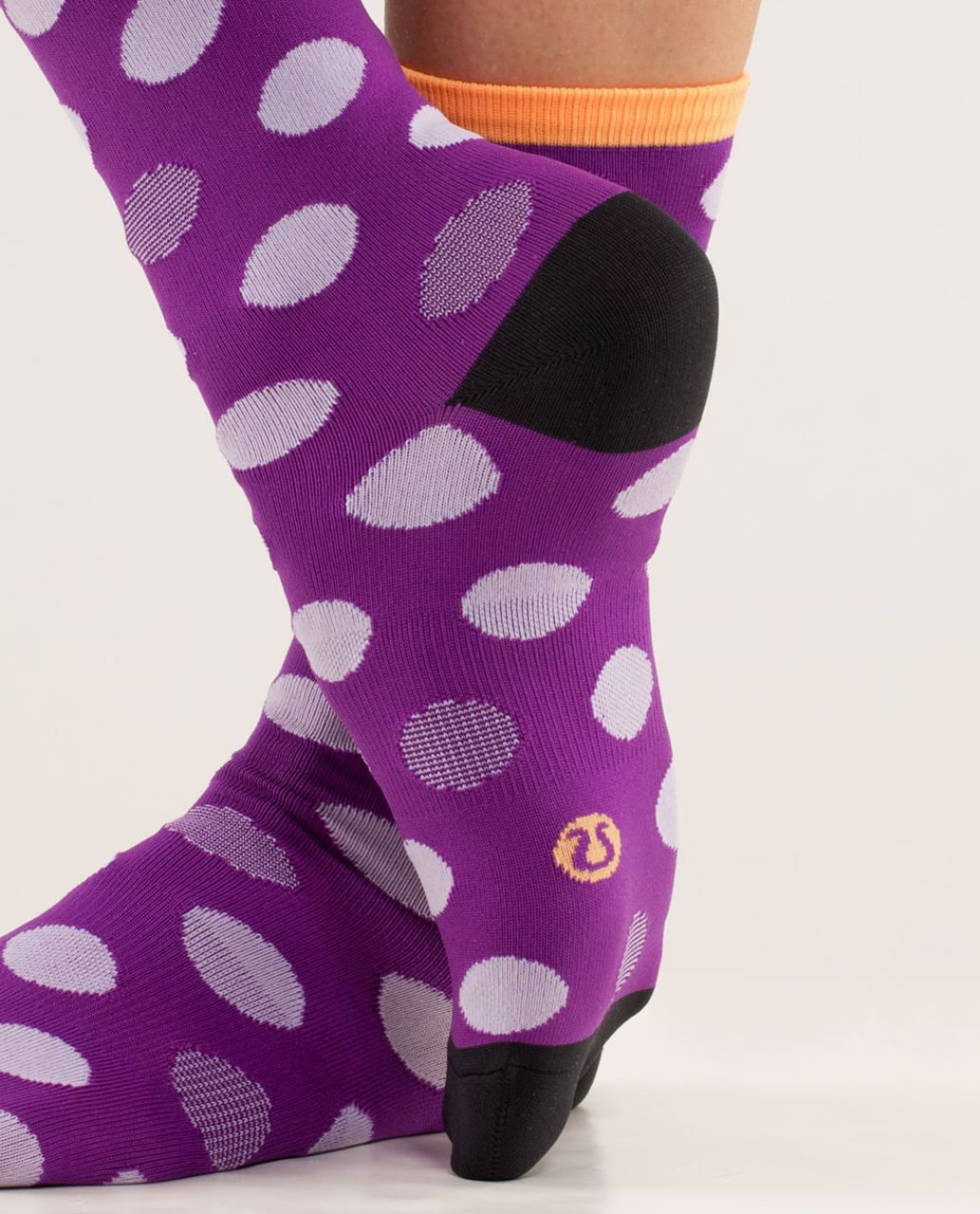 Lululemon Women's Run For A Latte Sock - Striped Dot Tender Violet