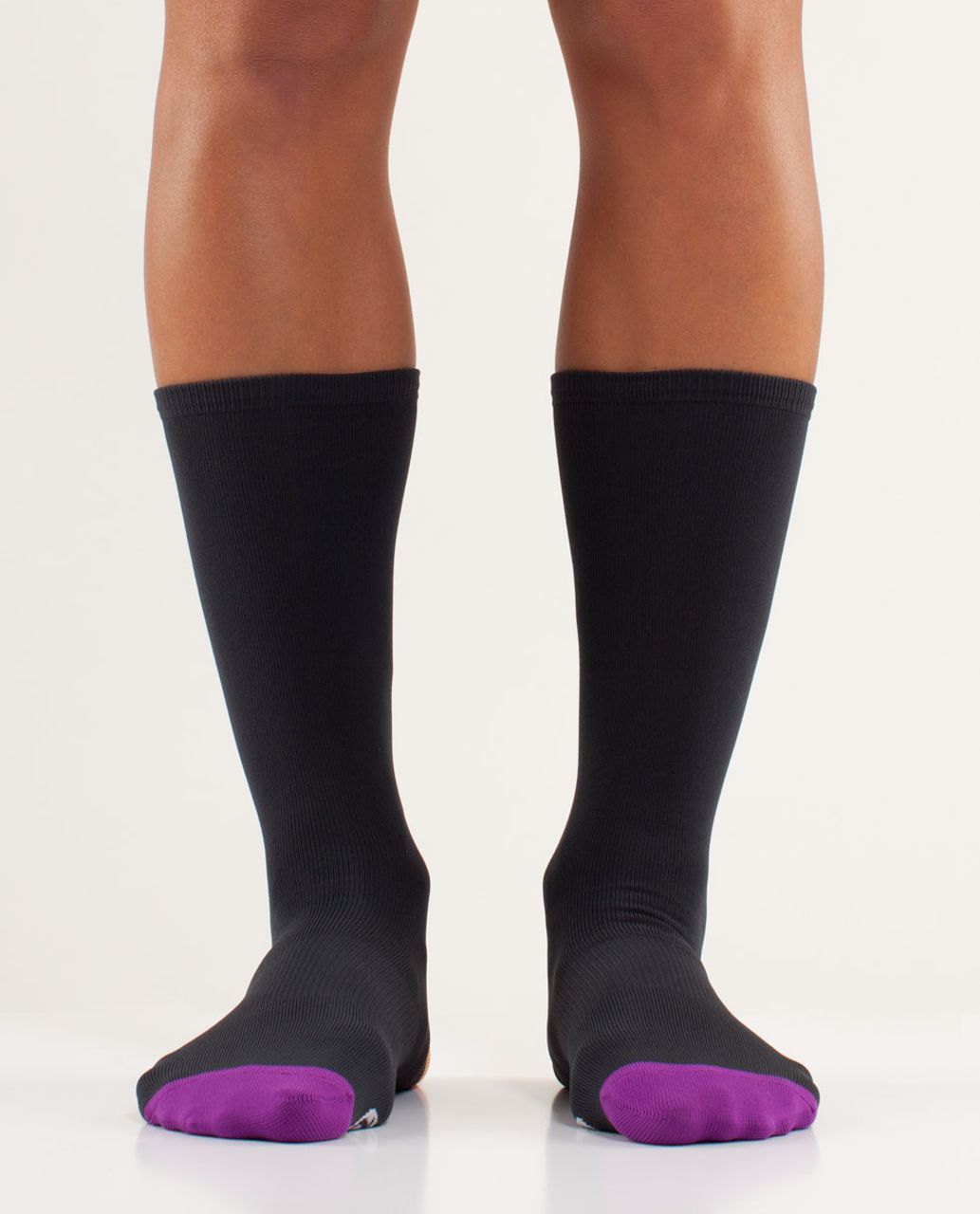 Lululemon Women's Run For A Latte Sock - Colour Block Deep Coal Tender Violet