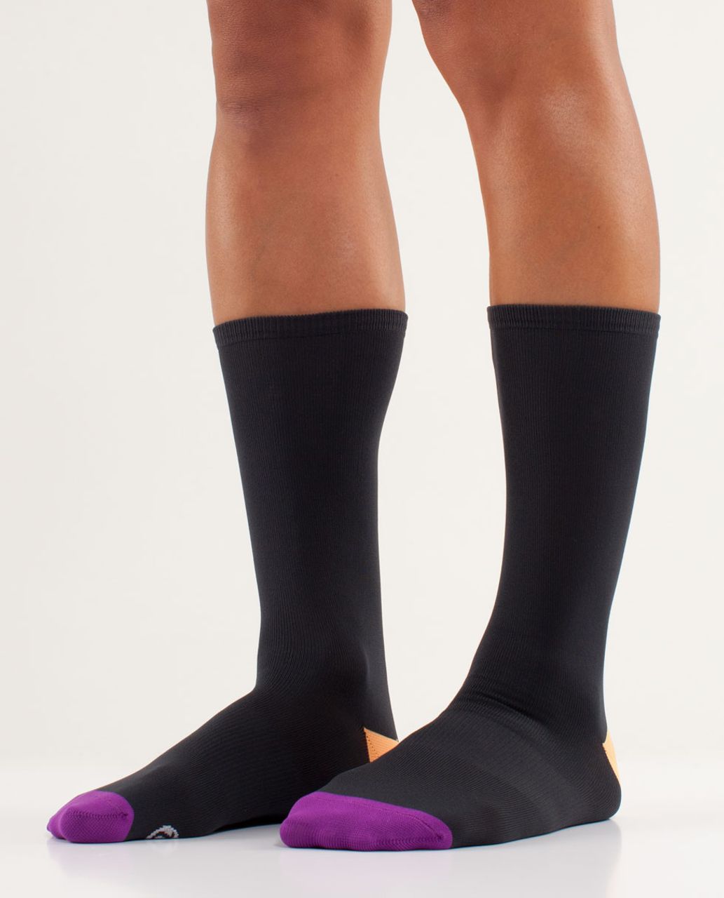 Lululemon Women's Run For A Latte Sock - Colour Block Deep Coal Tender Violet