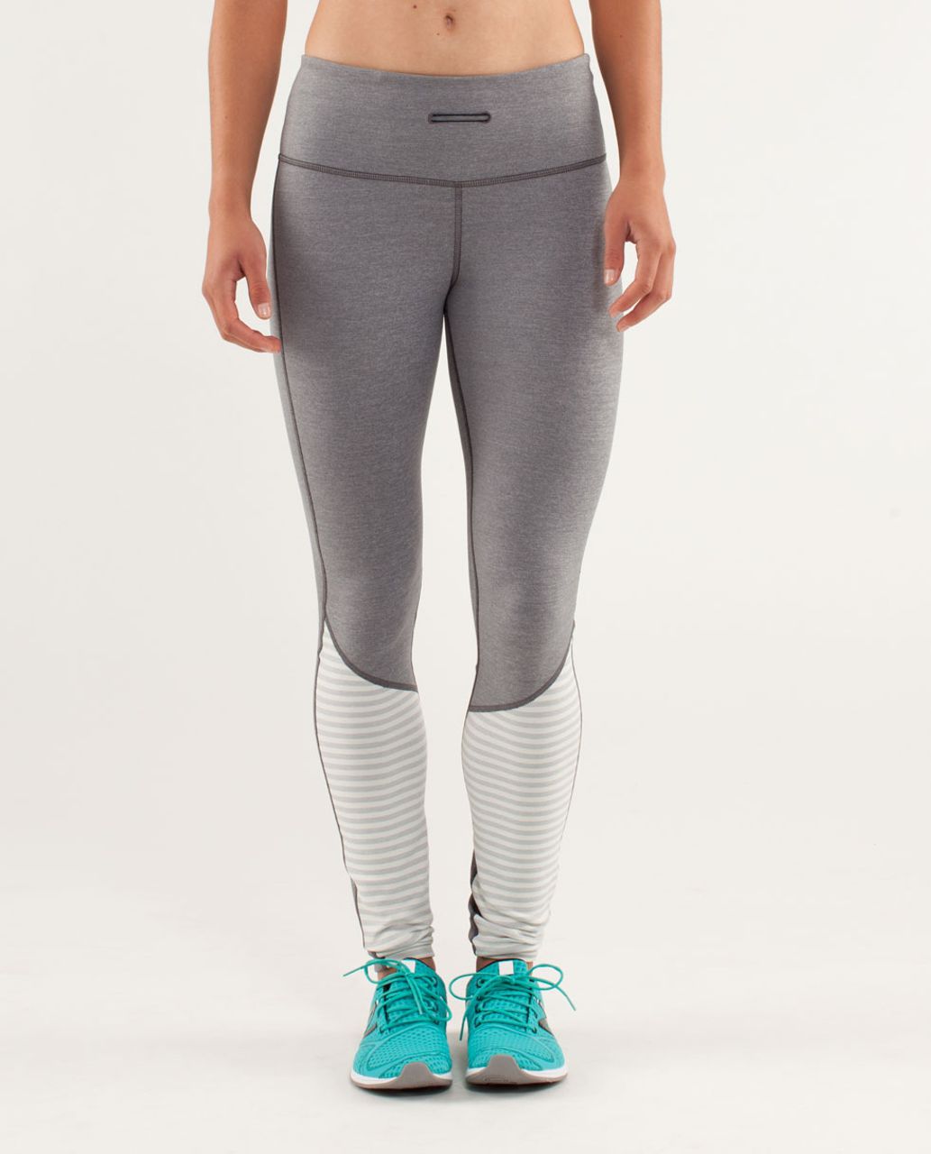 Lululemon Run:  Runder Under Pant - Heathered Slate / Macro Micro Stripe Polar Cream H. Silver Slate / Heathered Coal