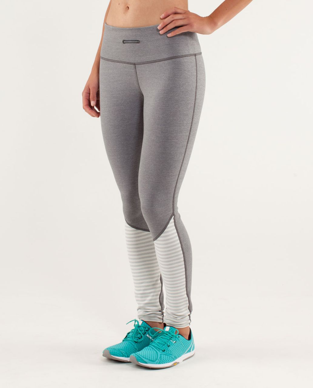 Lululemon Run:  Runder Under Pant - Heathered Slate / Macro Micro Stripe Polar Cream H. Silver Slate / Heathered Coal