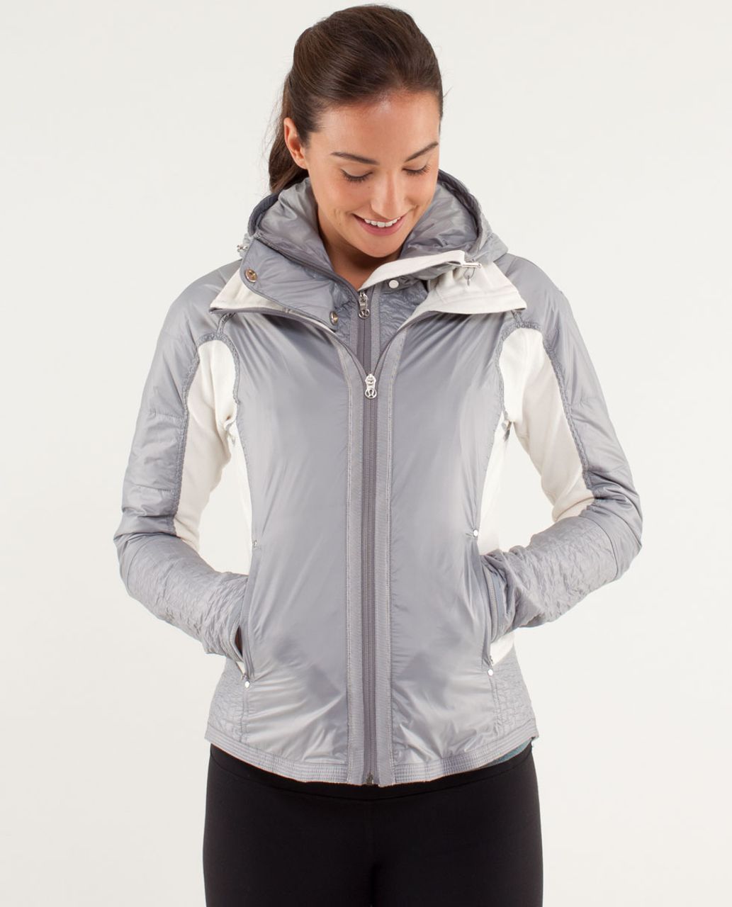 Lululemon Run:  Bundle Up Jacket - Polar Cream / Silver Slate