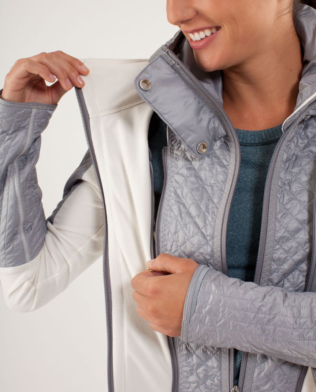 Lululemon Run:  Bundle Up Jacket - Polar Cream / Silver Slate