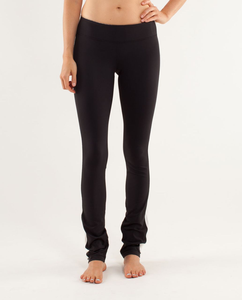 Lululemon Black Luon Low Rise Slim Leg Side Angle Pants